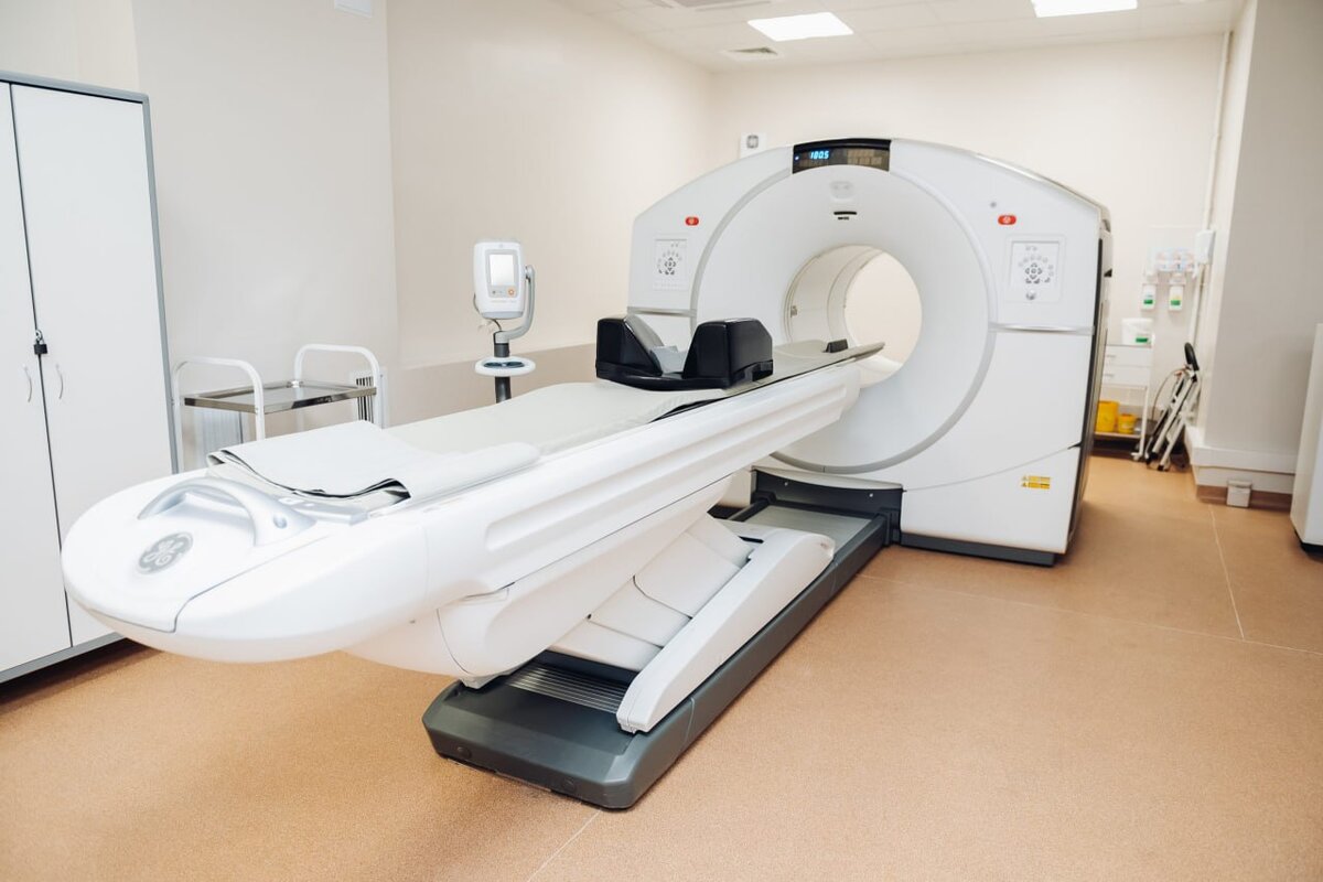 Patient undergoing PET CT scan at Agrawal Diagnostics Center