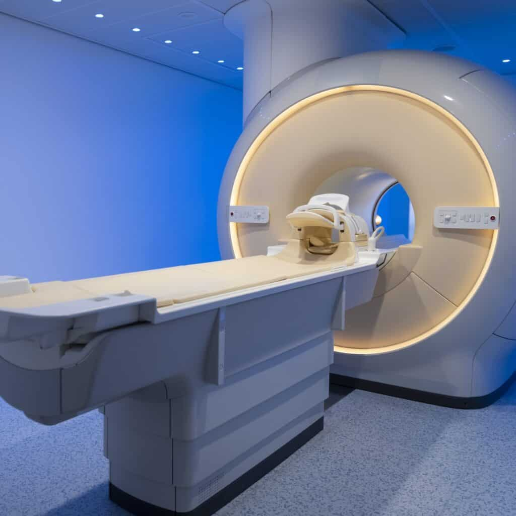 Patient resting while the tracer is absorbed